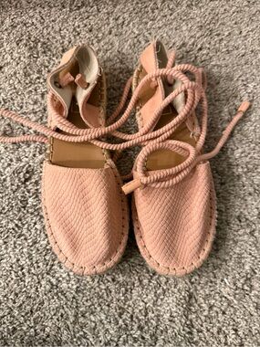 Bundle 3 for $15 Massimo Dutti Kids Pink Lace-Up Espadrilles